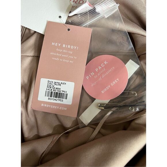 Birdy Grey Maxi Dress Womens Medium Taupe Alex NWT(Only One Tie Strap Included) - Picture 7 of 14